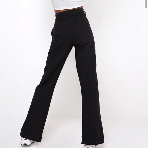 Motel Pants Flare Slit Gesta Trouser black Sz small 28 NWT - Picture 2 of 11